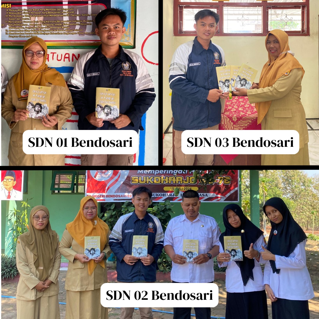Nostalgia dengan buku: Cerita yang terinspirasi dari objek nyata Desa Bendosari disusun oleh Tim II KKN Undip 2024.